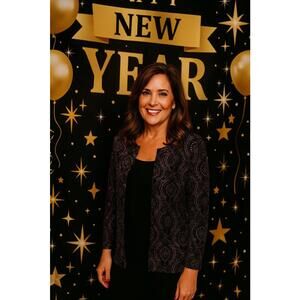 Onyx Womens Black Gold  Shimmer Swirl Embellished Jacket Size M